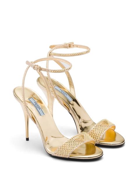 yellow crystal prada sandals|prada satin sandals.